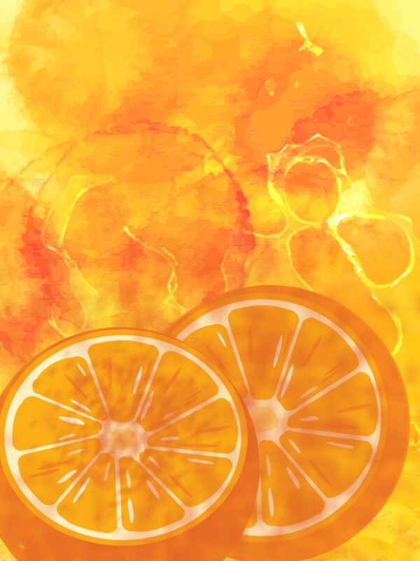 清凉橘子饮料背景