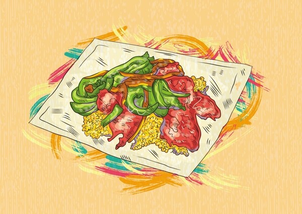 熟食矢量插畫