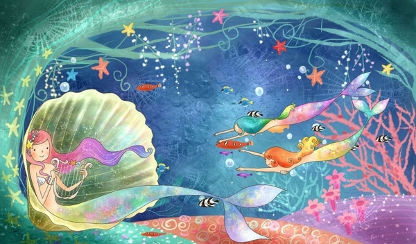 梦幻美人鱼海底素材图片