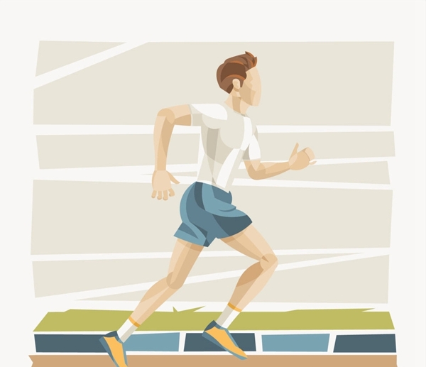 彩绘跑步健身的男子图片