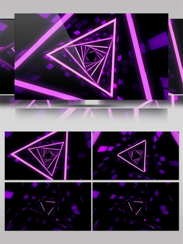 紫色光束三角高清视频素材