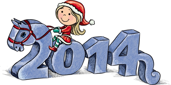 2014年新年海報矢量素材