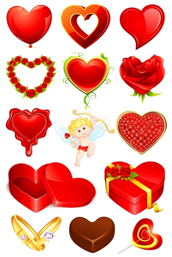 valentine39s天浪漫的元素02矢量