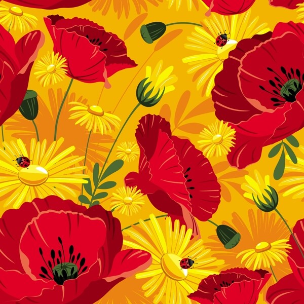 红色系漂亮花朵背景素材