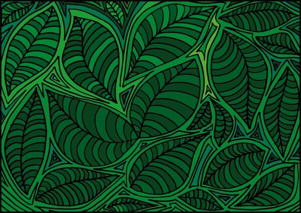 葉子背景矢量插畫(huà)摘要素描