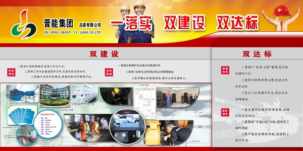 煤礦安全展板一落實雙建設(shè)雙達標