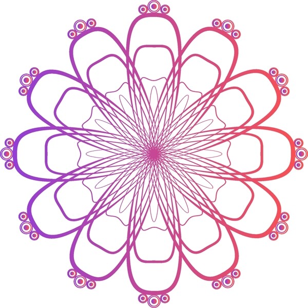 原创矢量几何旋转炫彩渐变紫色装饰元素