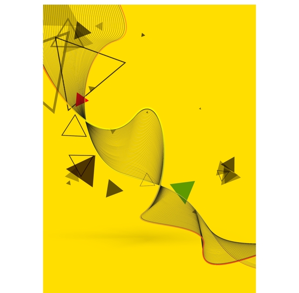 三角几何纹理黄色商务矢量背景
