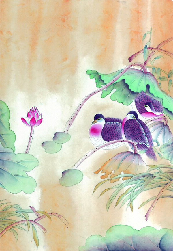 國(guó)畫枝頭飛鳥圖片