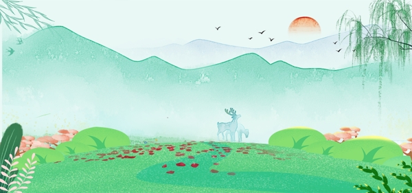 清明節(jié)中國風(fēng)背景