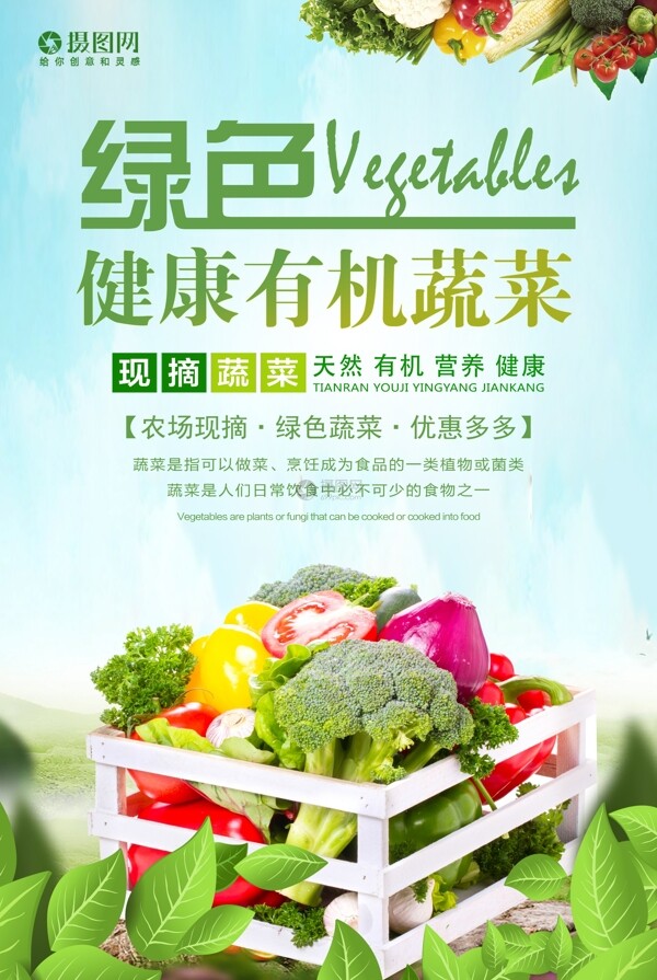 绿色健康有机蔬菜海报设计
