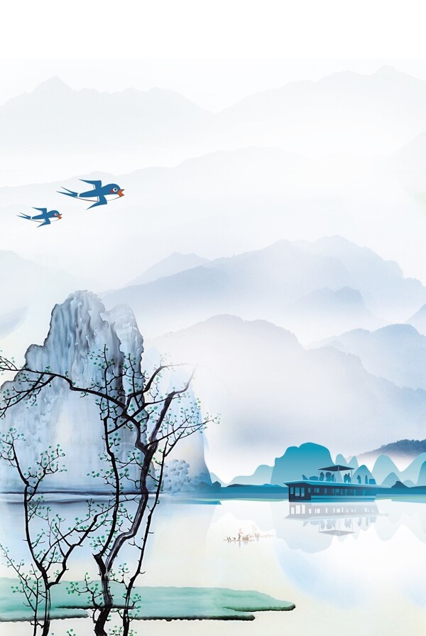 山水背景
