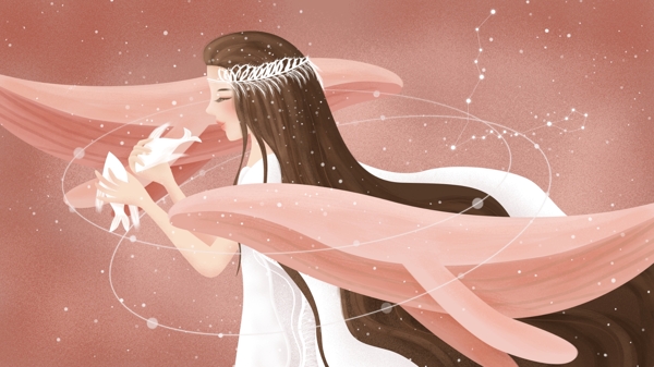 原創(chuàng)手繪插畫(huà)十二星座之雙魚(yú)座