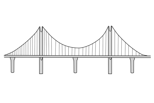 交通大桥平面图插画
