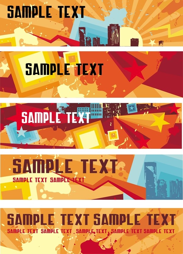 涂鴉banner矢量素材矢量潮