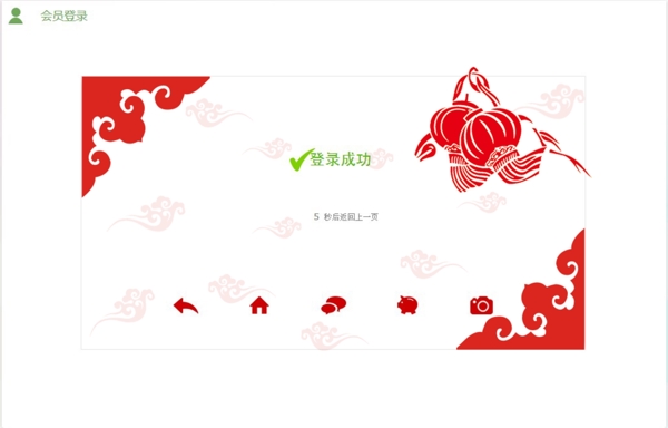 新春登陸成功頁面