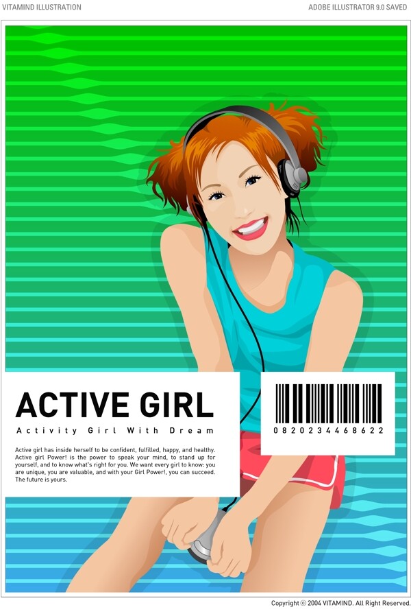 矢量人物活力女孩