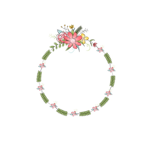 小碎花手繪植物邊框