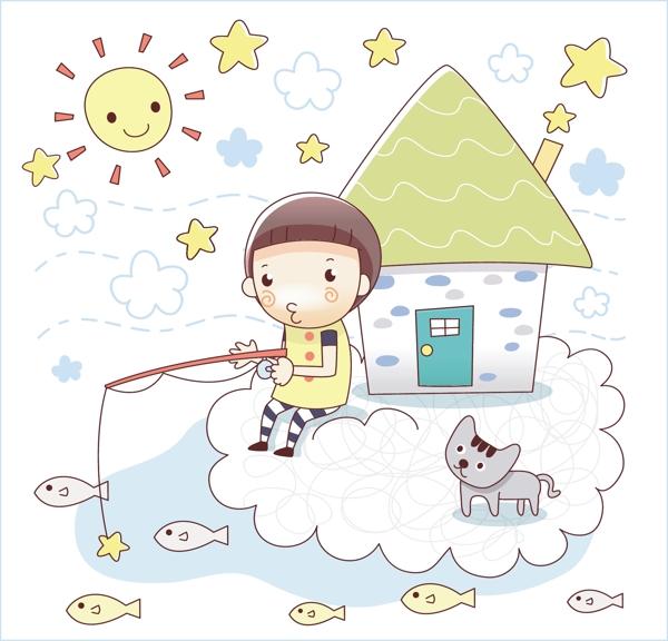 卡通兒童插畫矢量EPS616