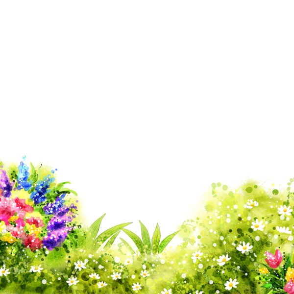 唯美草叢花朵