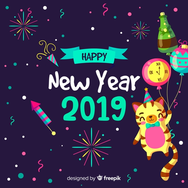 2019年可愛新年貓咪