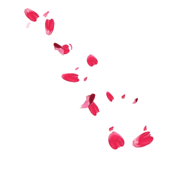 漂浮在空中的红色花瓣