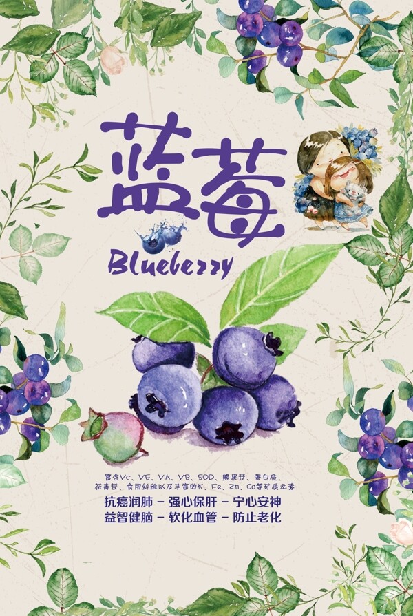 蓝莓海报美食海报