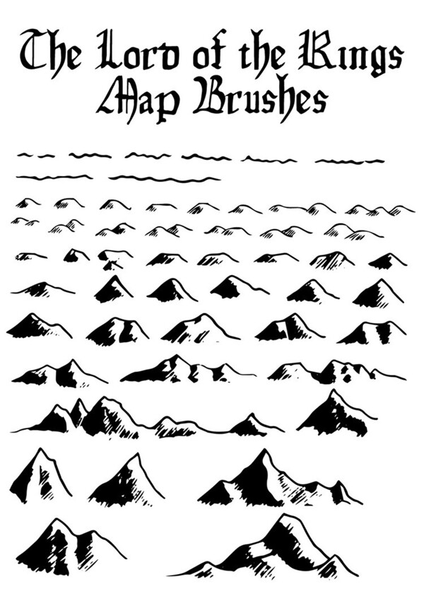 CG手繪小山和山峰PS筆刷
