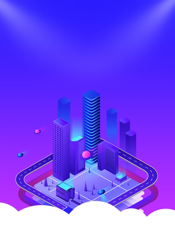 漸變城市建筑智能科技背景素材