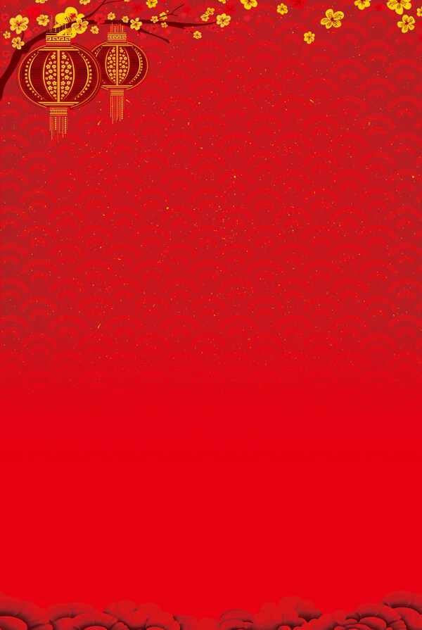 紅色中國風(fēng)新年背景