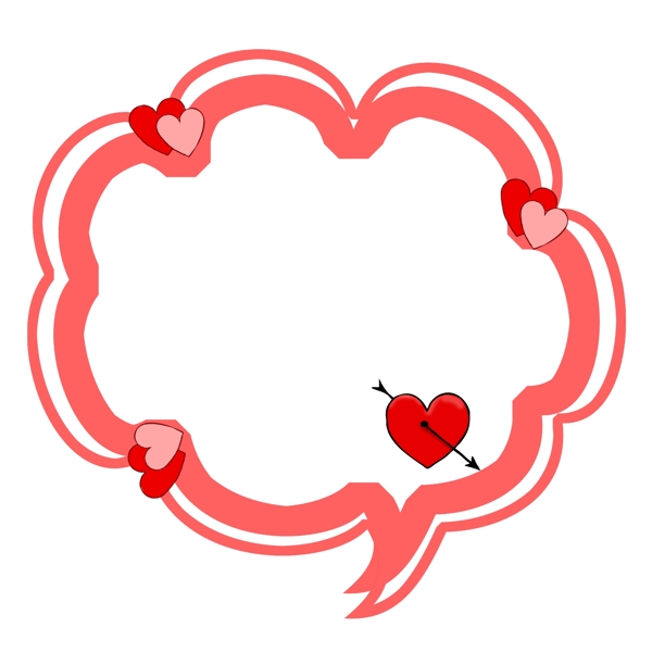 情人节浪漫边框对话框爱心可爱卡通PNG素材