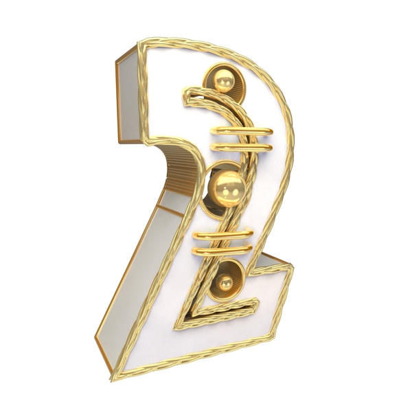 金色倒計(jì)時(shí)數(shù)字2可商用