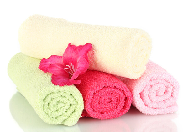 spa毛巾与鲜花图片
