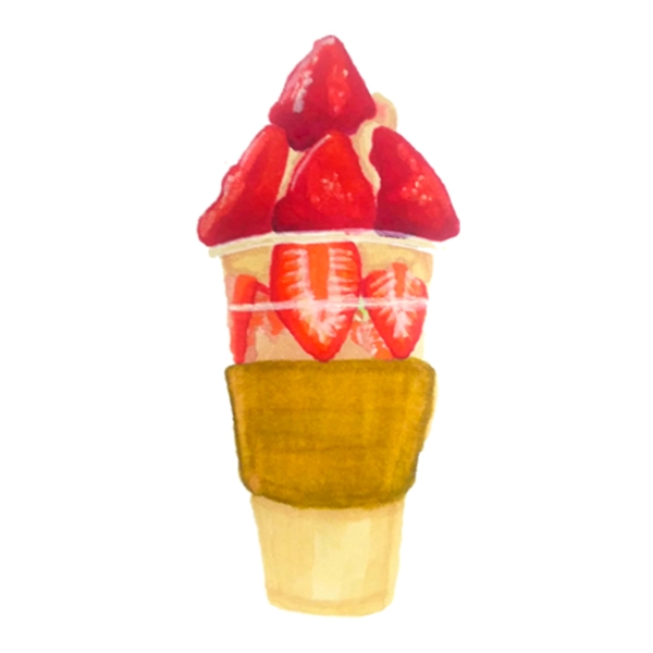 红色草莓冰淇淋免抠图