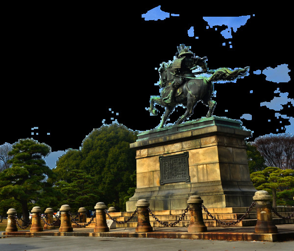 简约石像日本旅游装饰元素