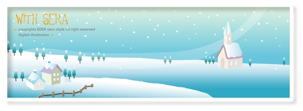 郊外矢量素材矢量冬天矢量風(fēng)景韓國(guó)風(fēng)景圣誕雪地雪花新年