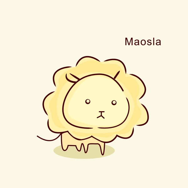 印花矢量圖可愛卡通卡通動物獅子文字免費素材