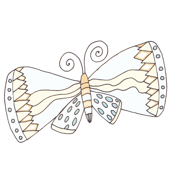 花朵蝴蝶卡通图案