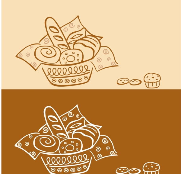 面包糕點(diǎn)矢量素材