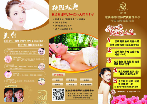 三折頁美容美白
