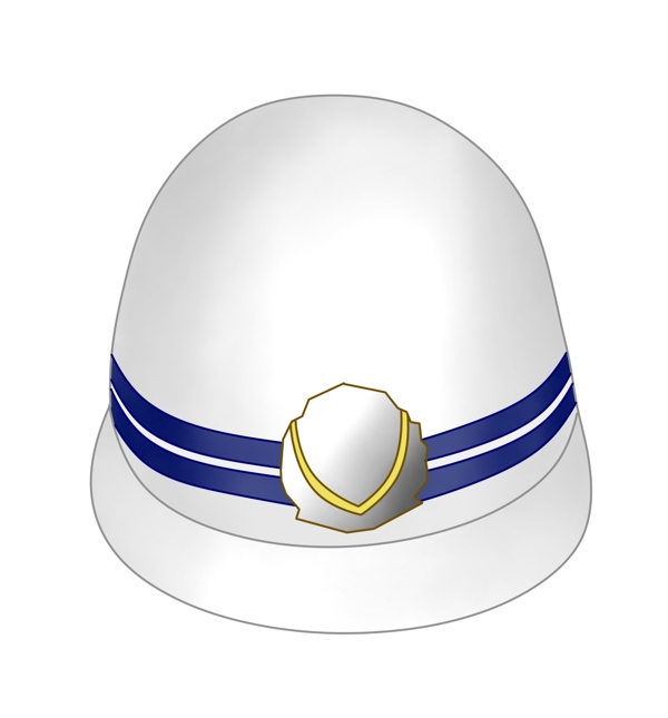 白色警察帽子插画