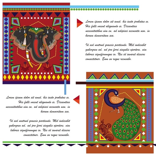 印度民族图案印度花纹印花图片