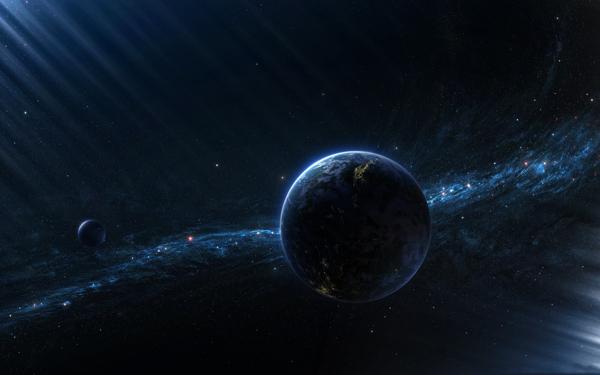 黑色創(chuàng)意星球唯美星空背景
