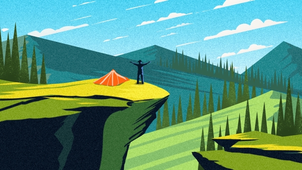 高纯度块肌理自然风光背包客登山旅行露营