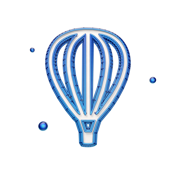 创意立体热气球图标