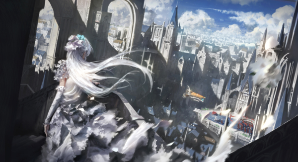 彩色動漫人物插畫背景