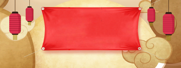 紅色燈籠中秋節(jié)淘寶全屏banner背景