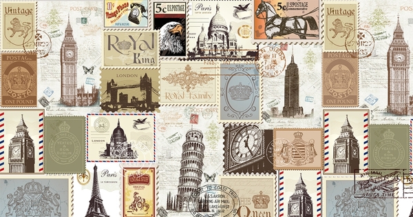 欧式邮票照片墙