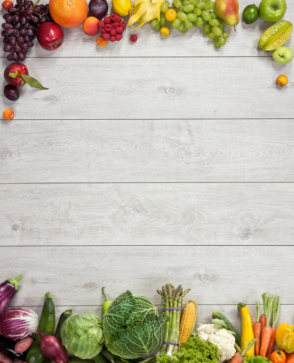 多种水果蔬菜组合高清背景图片