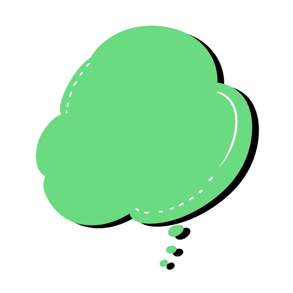 绿色云朵形状创意对话框文本框